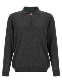 Kiton Wool Polo Shirt Microns Grey