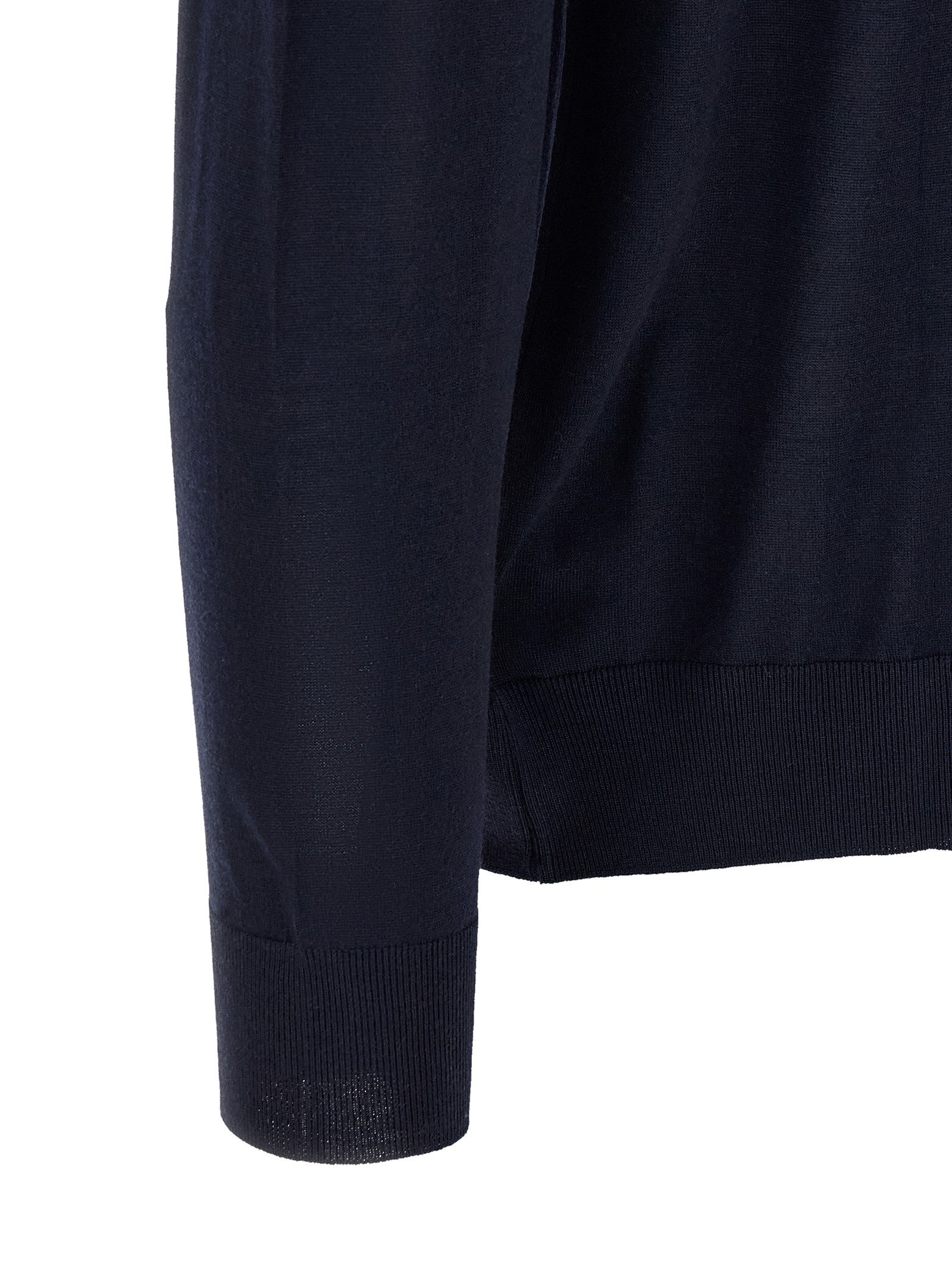 Kiton Wool Polo Shirt Microns Blue