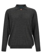 Kiton Wool Polo Shirt Microns Grey