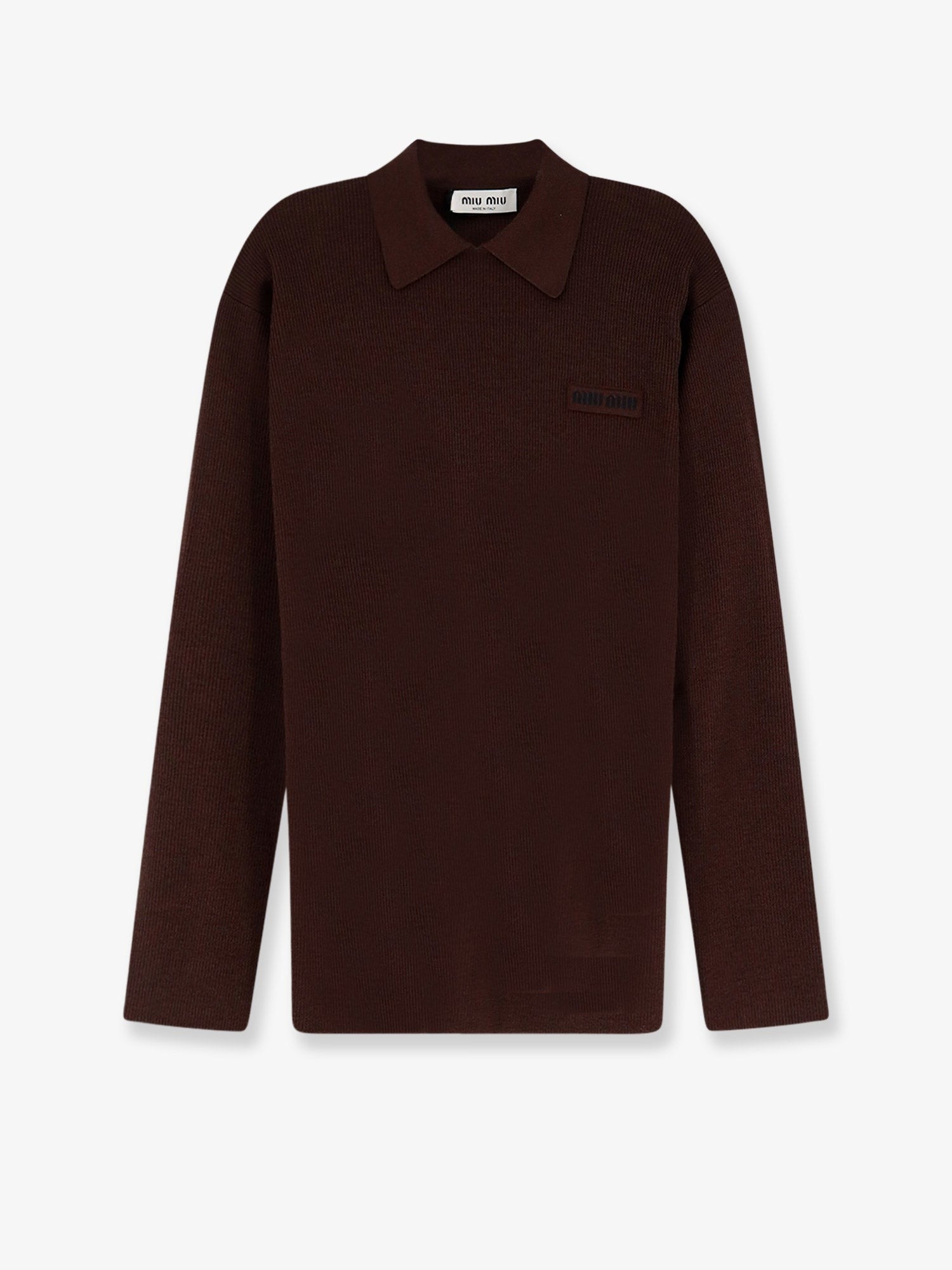 Miu Miu Women's Wool Polo Shirt Brown