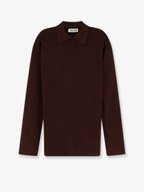 Miu Miu Women's Wool Polo Shirt Brown