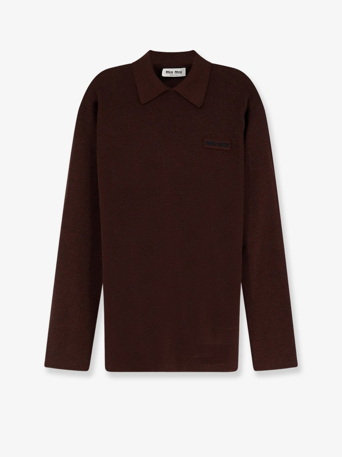 Miu Miu Women's Wool Polo Shirt Brown
