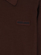 Miu Miu Women's Wool Polo Shirt Brown, view 3