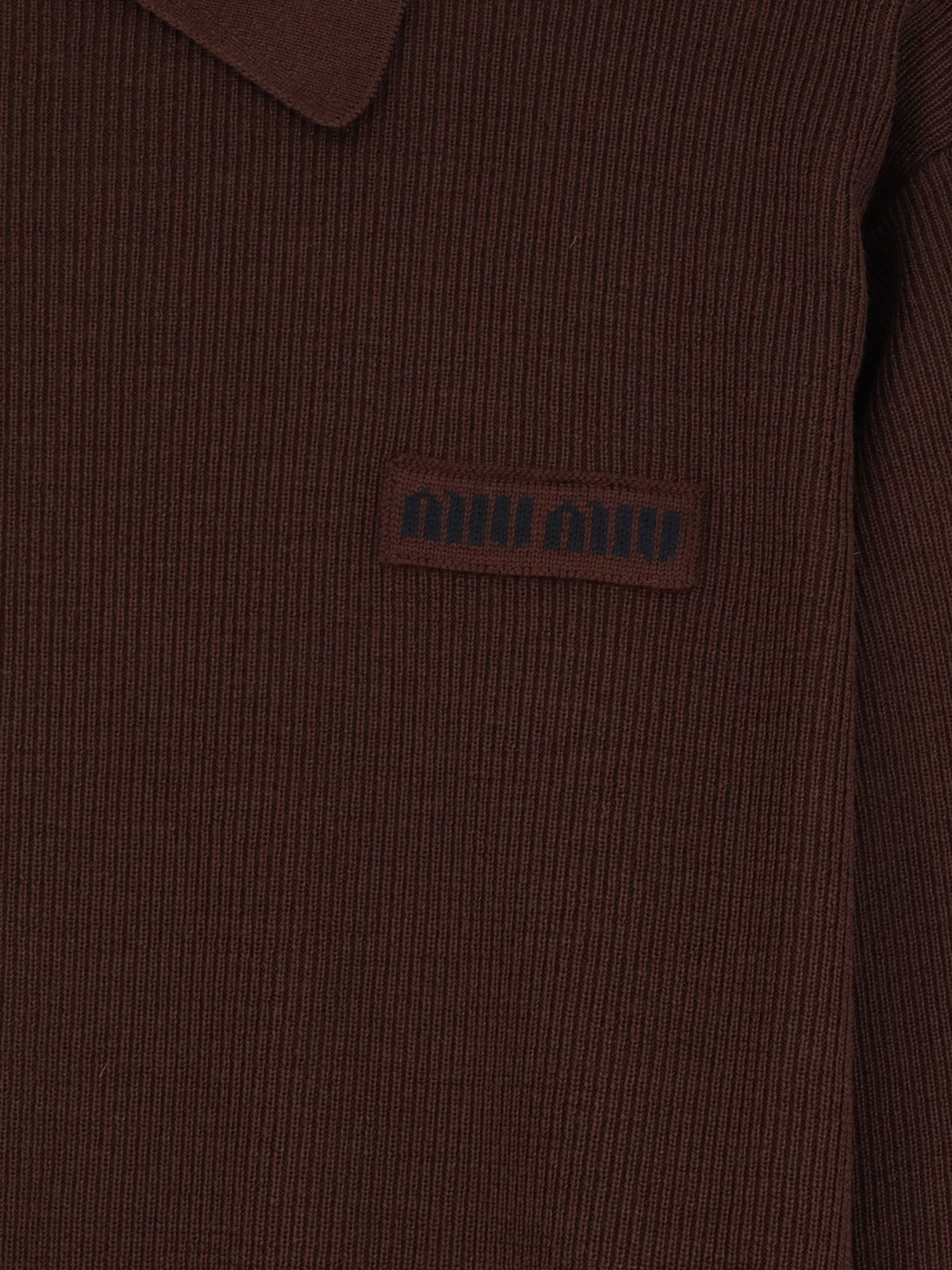 Miu Miu Women's Wool Polo Shirt Brown