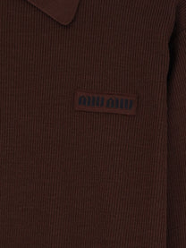 Miu Miu Women's Wool Polo Shirt Brown