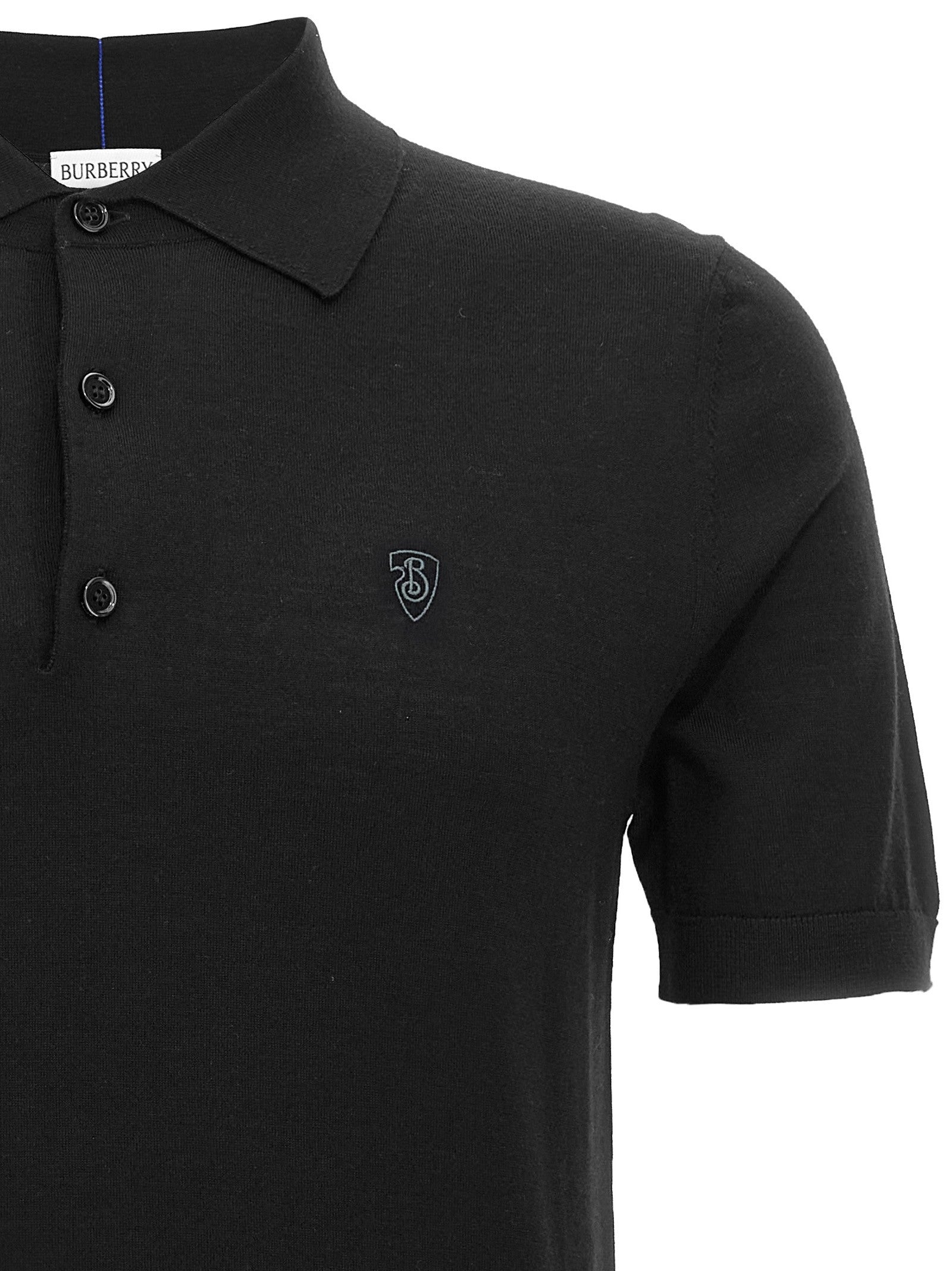 Burberry Wool Polo Shirt Black
