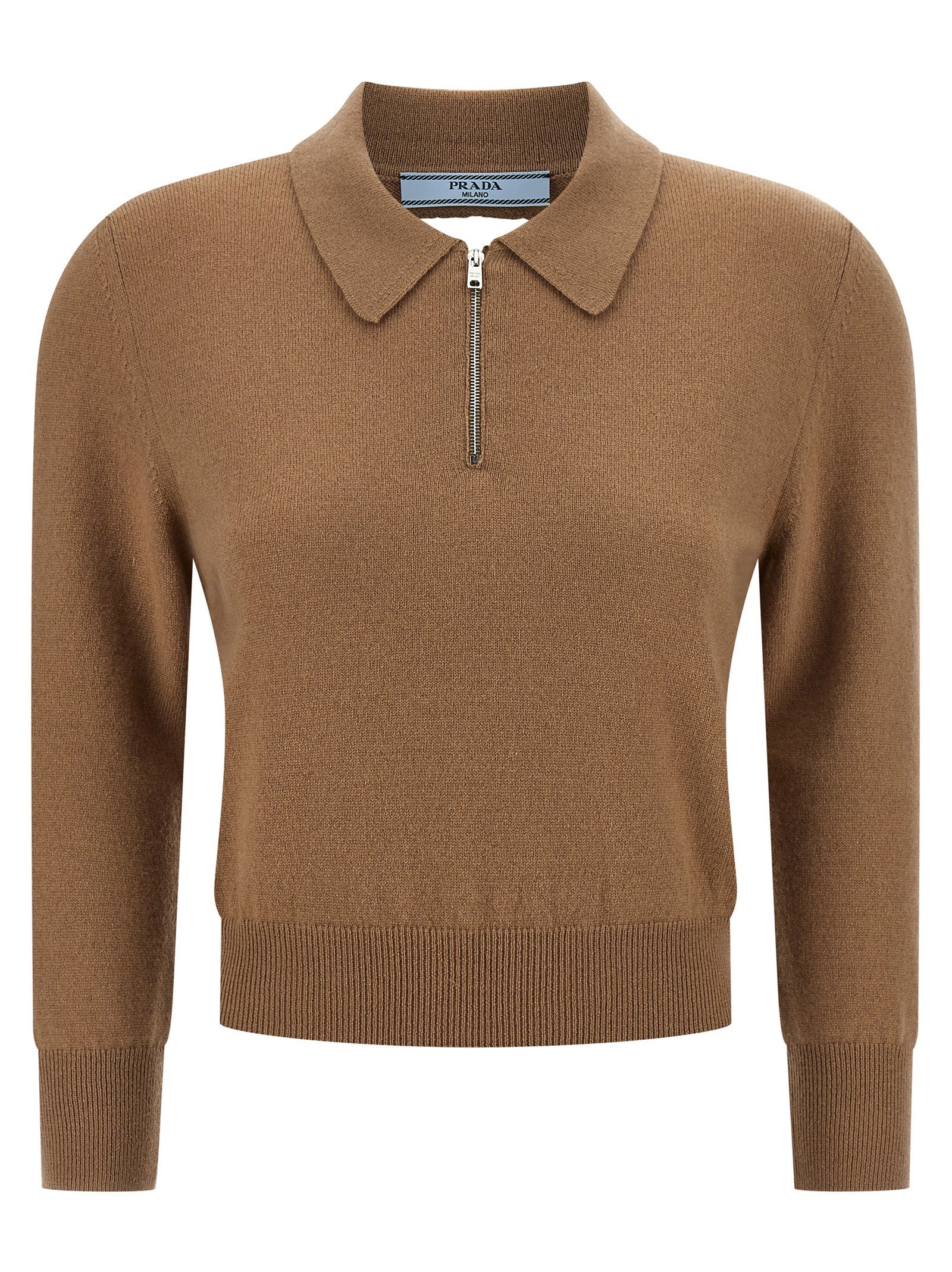 PRADA Wool Polo Shirt Beige