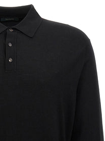 Zanone Wool Polo Shirt Black