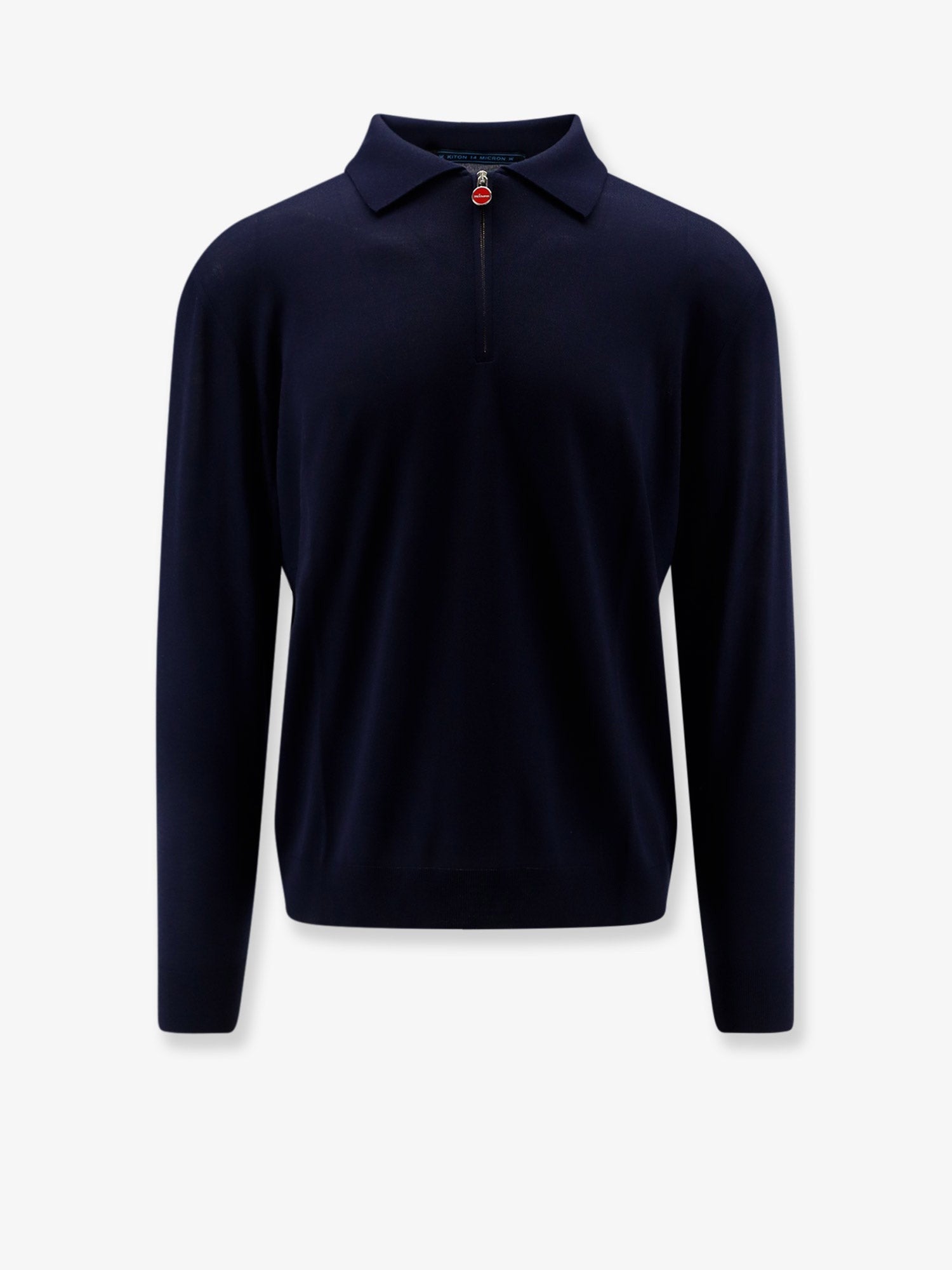 Kiton Men's Wool Polo Shirt Blue