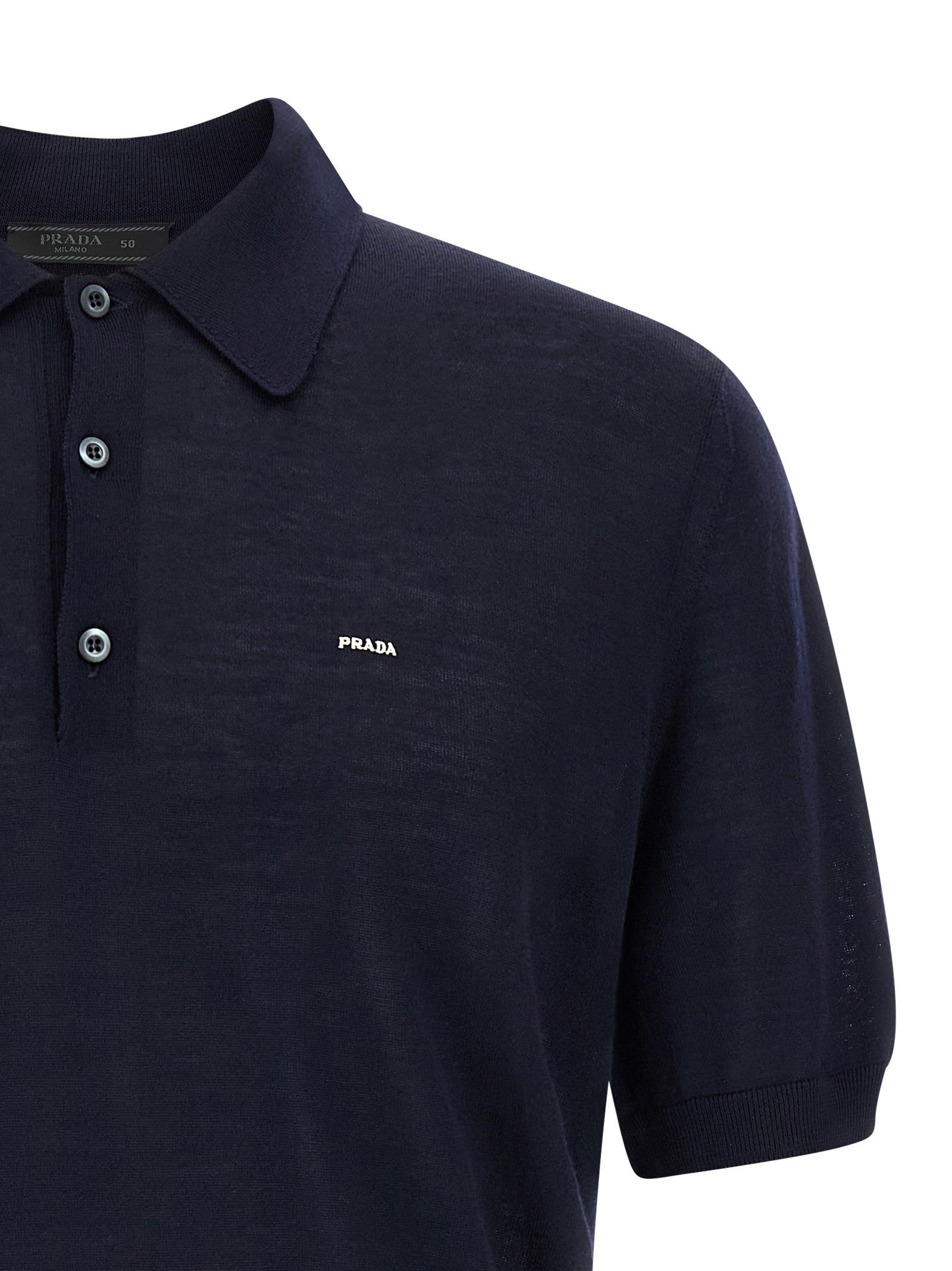 PRADA Wool Polo Shirt Blue