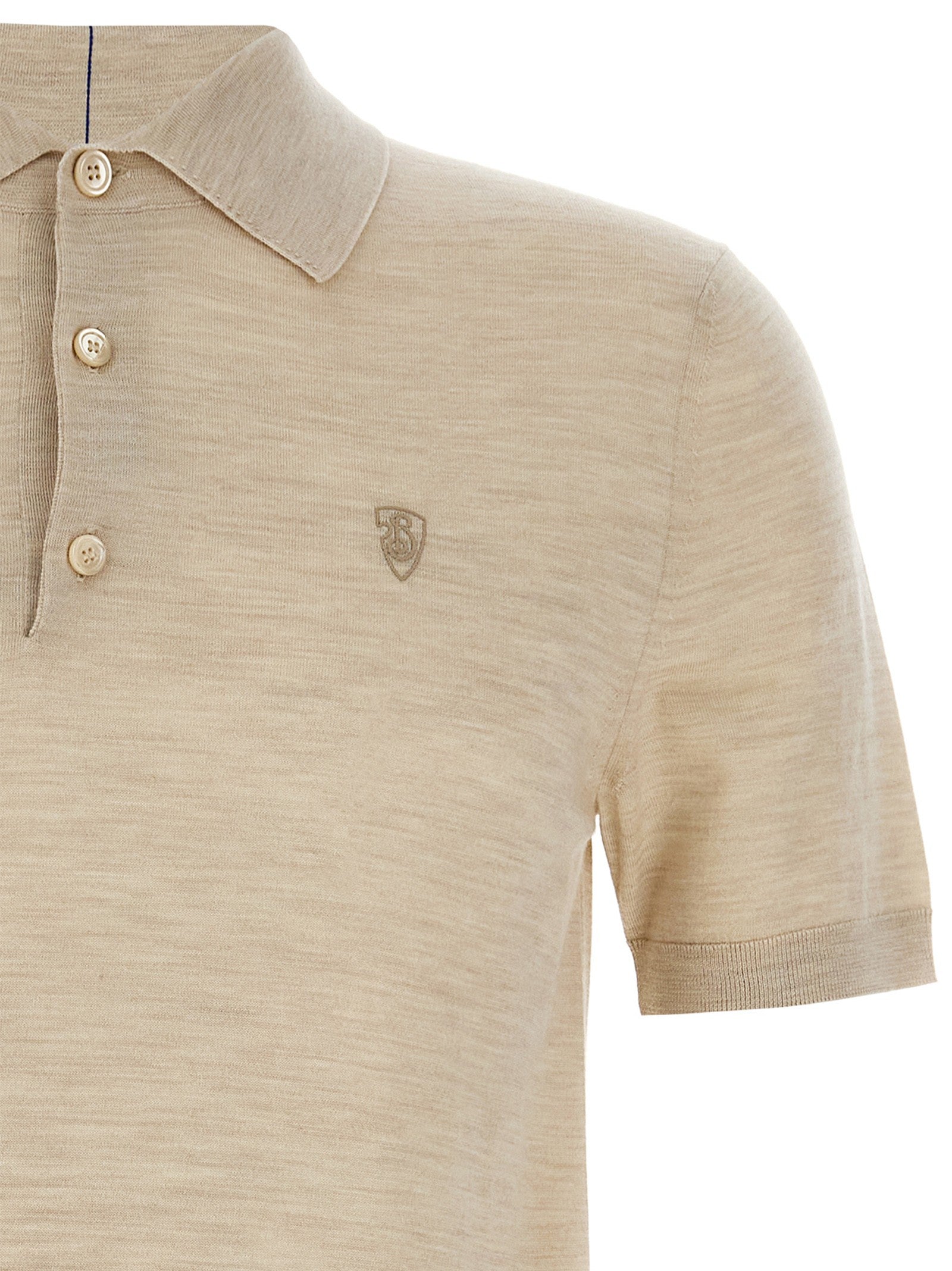 Burberry Wool Polo Shirt Beige