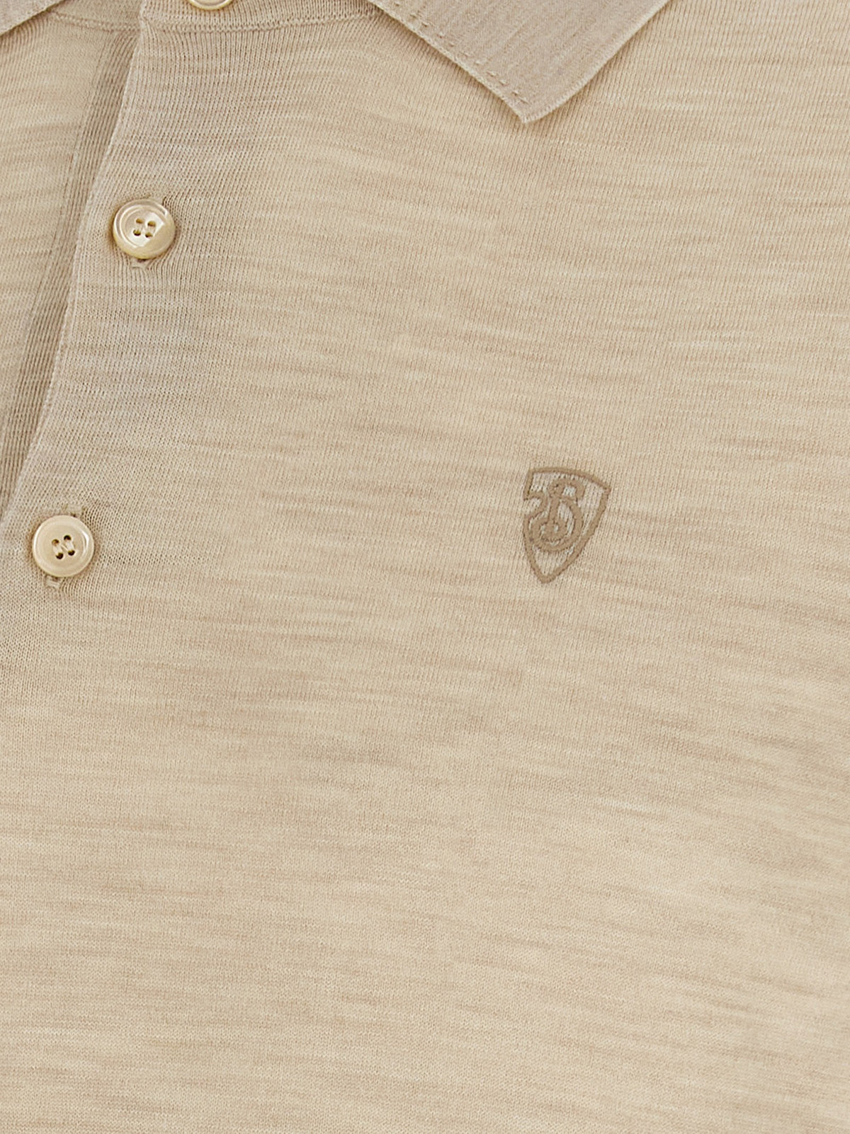 Burberry Wool Polo Shirt Beige, view 4