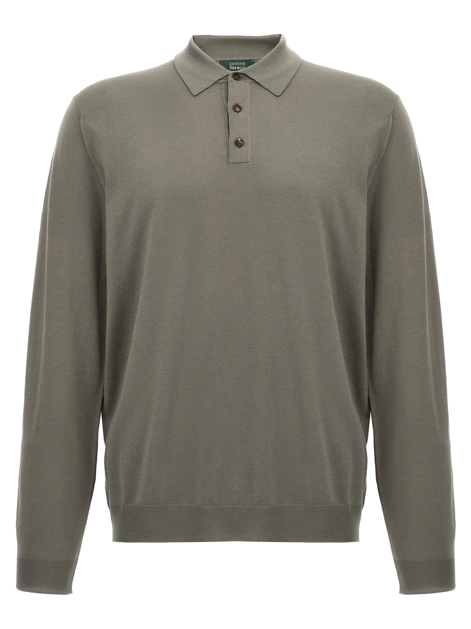 Zanone Wool Polo Shirt Grey