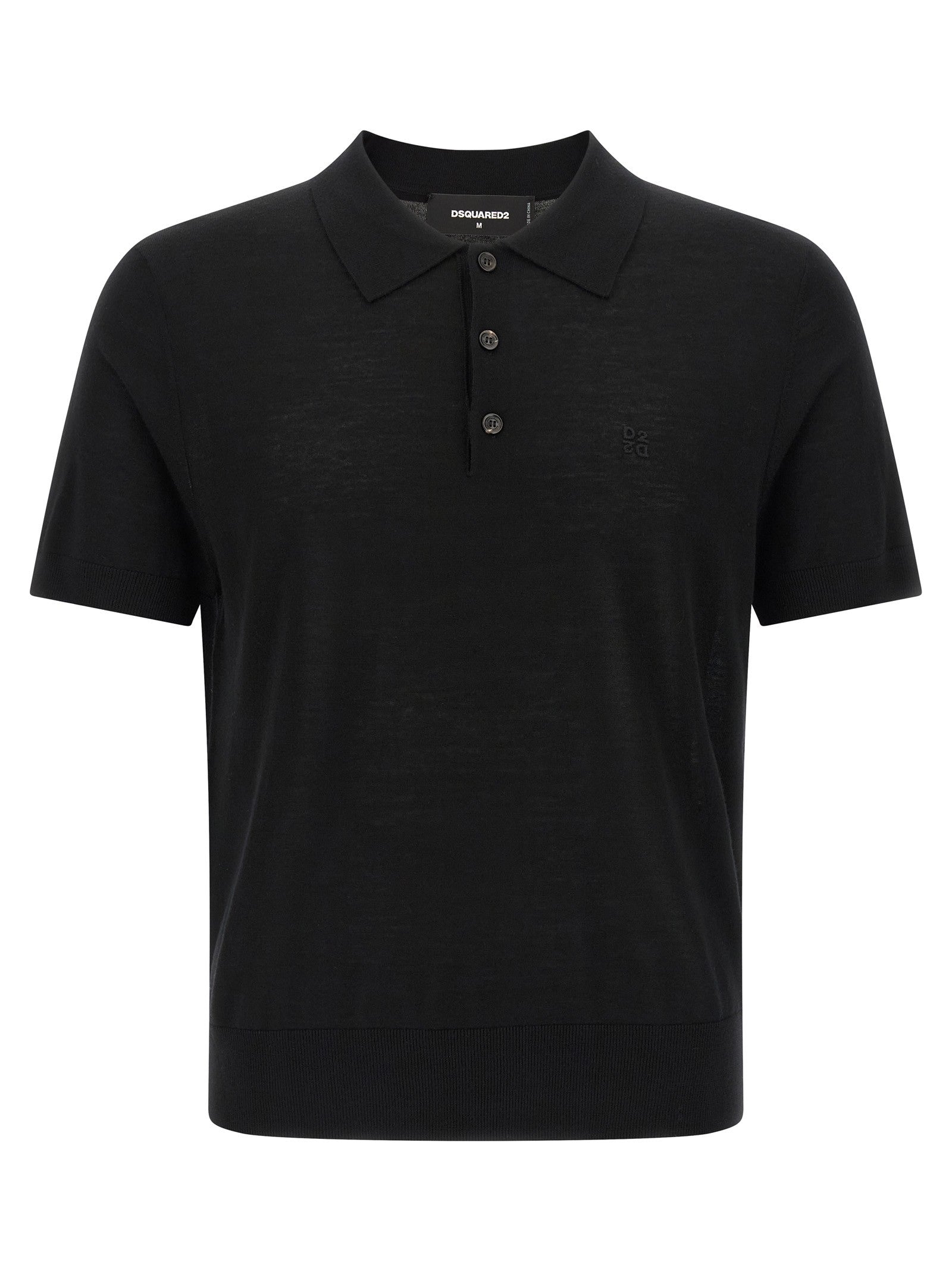Dsquared2 Wool Polo Shirt Black