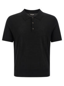 Dsquared2 Wool Polo Shirt Black