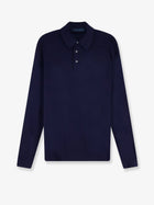Kiton Men's Wool Polo Shirt Blue