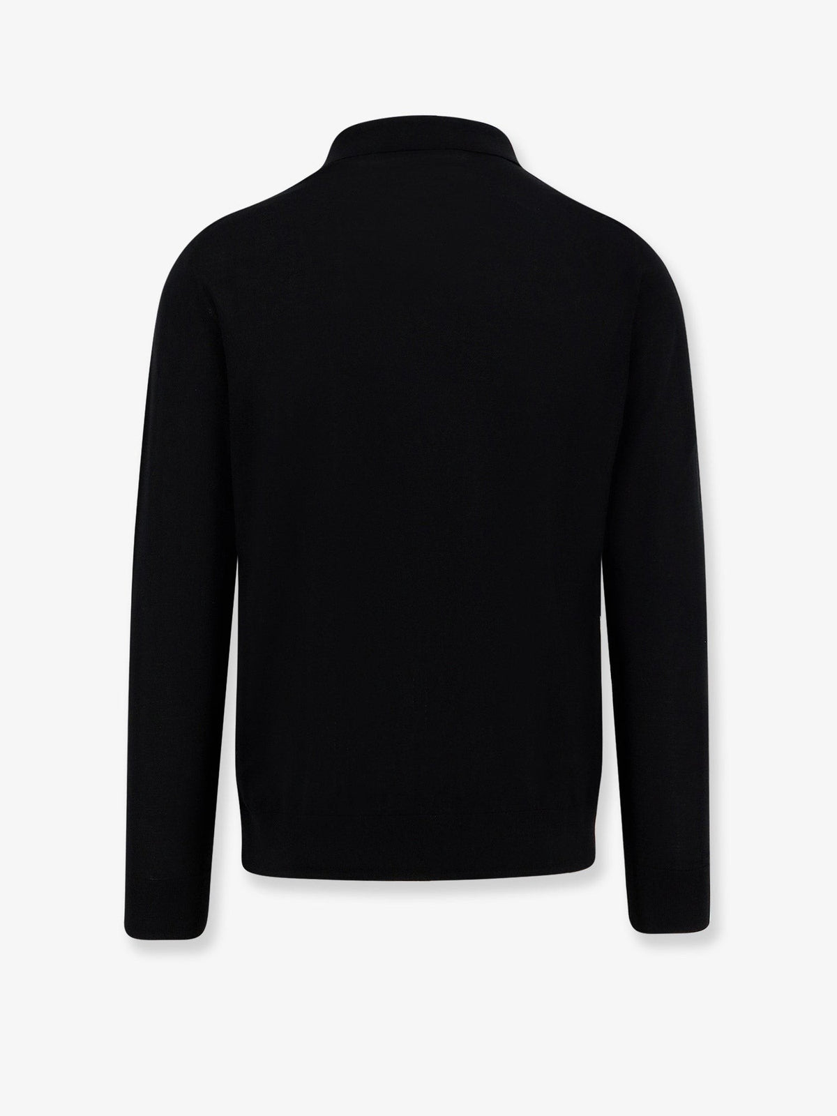 Kiton Men's Wool Polo Shirt Black, view 2