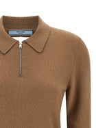 PRADA Wool Polo Shirt Beige, view 3