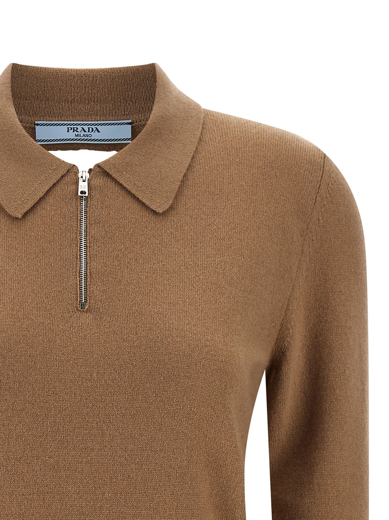 PRADA Wool Polo Shirt Beige