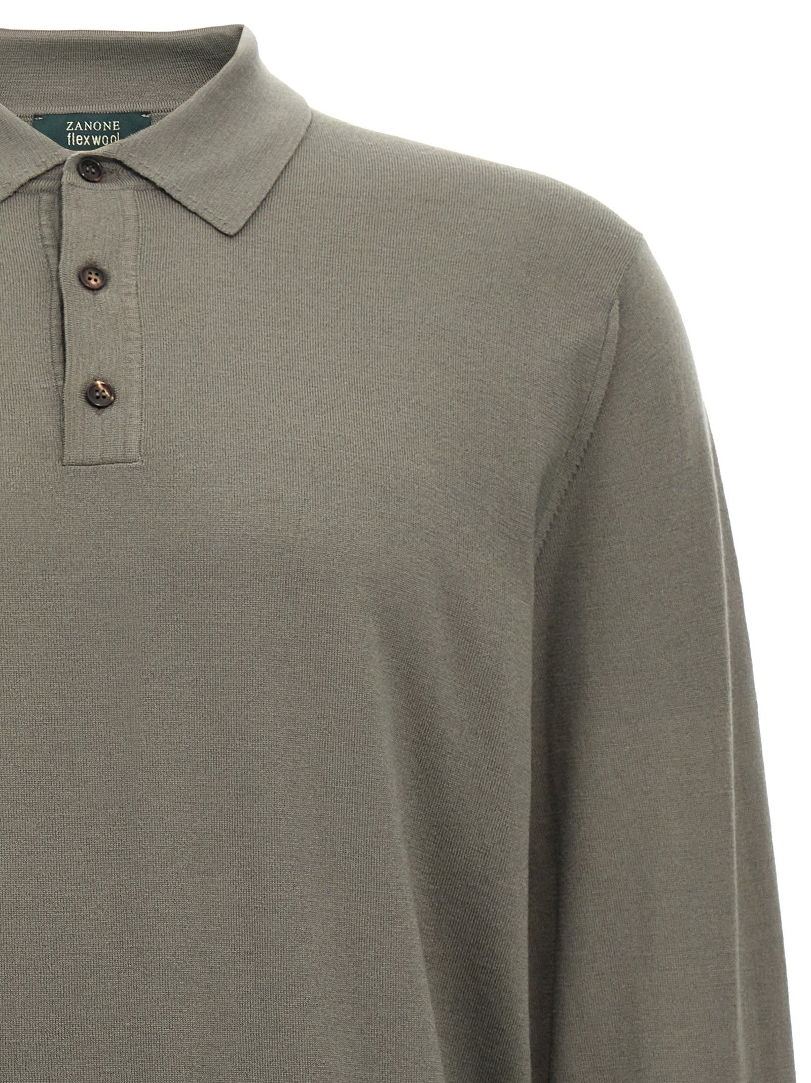 Zanone Wool Polo Shirt Grey