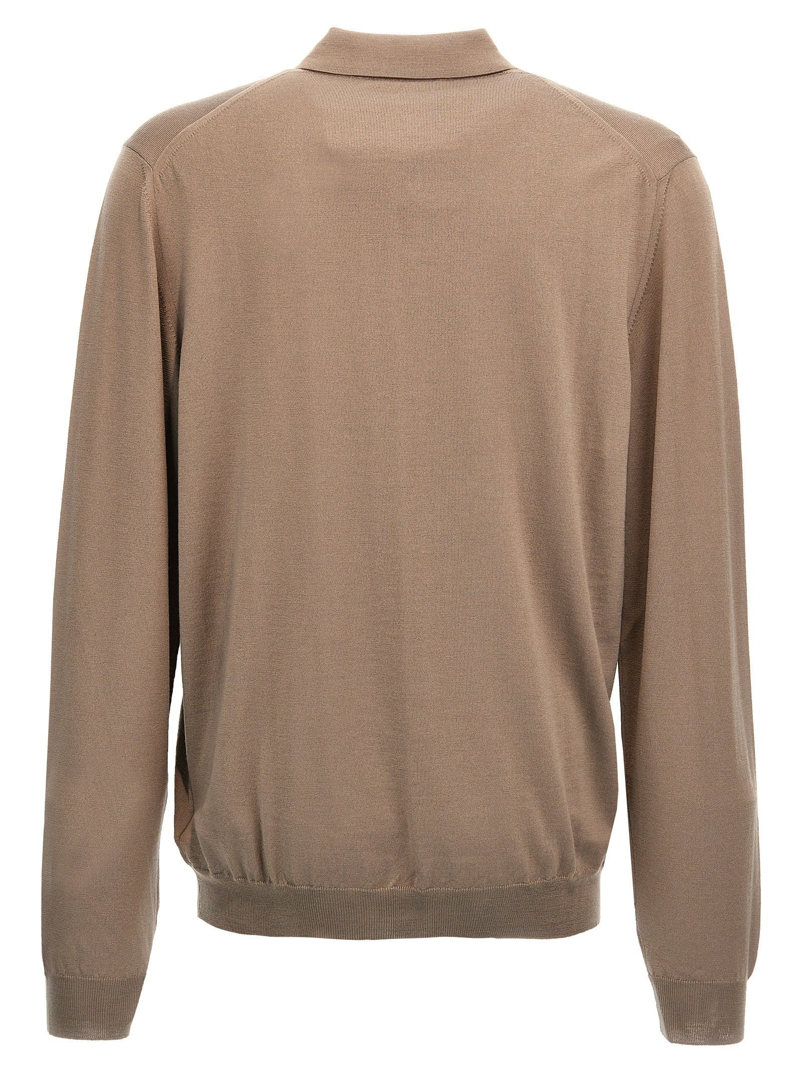 Zanone Wool Polo Shirt Beige