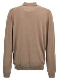 Zanone Wool Polo Shirt Beige