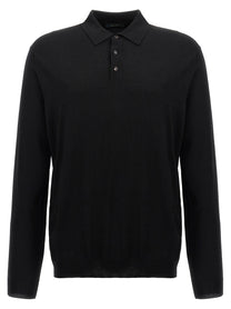 Zanone Wool Polo Shirt Black