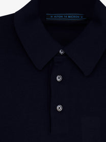 Kiton Men's Wool Polo Shirt Blue