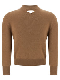 PRADA Wool Polo Shirt Beige