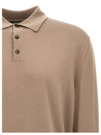 Zanone Wool Polo Shirt Beige