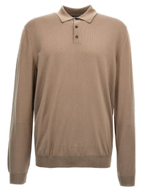 Zanone Wool Polo Shirt Beige