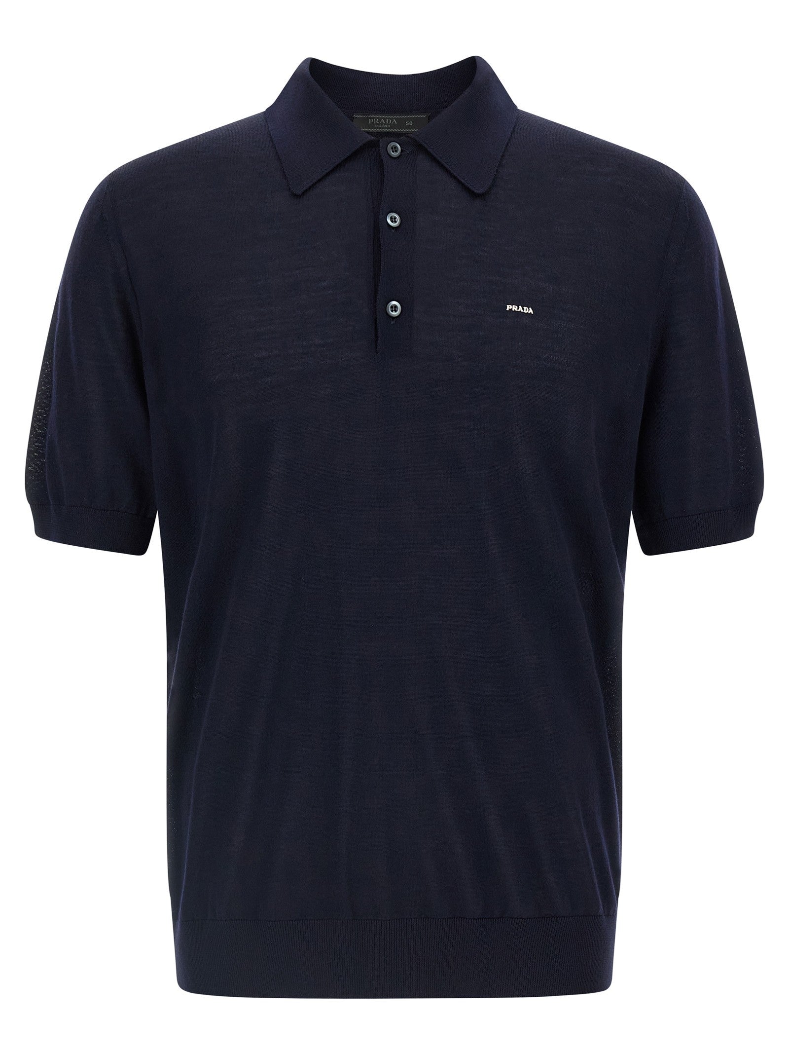 PRADA Wool Polo Shirt Blue