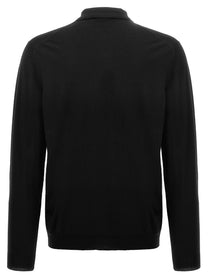 Zanone Wool Polo Shirt Black
