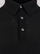 Kiton Men's Wool Polo Shirt Black, view 3