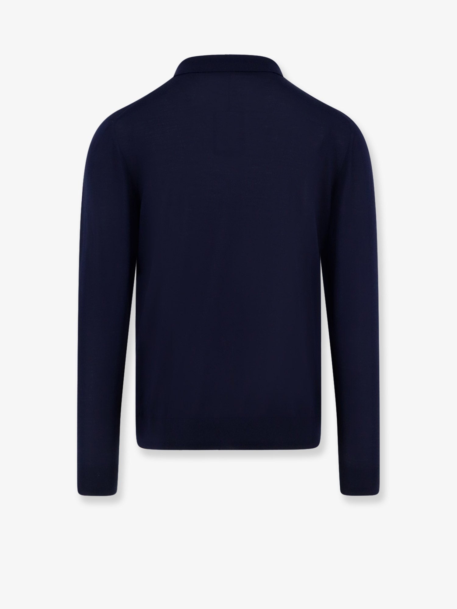 Kiton Men's Wool Polo Shirt Blue