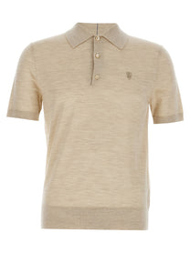 Burberry Wool Polo Shirt Beige
