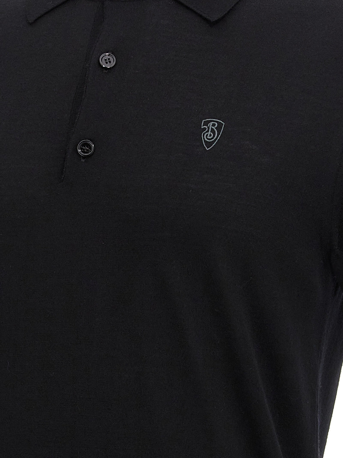 Burberry Wool Polo Shirt Black, view 4