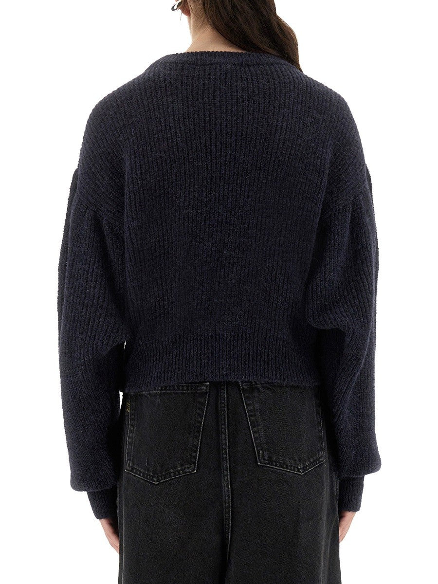 ROTATE Birger Christensen Women's Wool Puff Sweater Blue, view 3