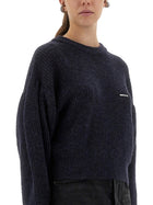 ROTATE Birger Christensen Women's Wool Puff Sweater Blue, view 4