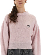 ROTATE Birger Christensen Women's Wool Puff Sweater Pink, view 4