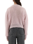 ROTATE Birger Christensen Women's Wool Puff Sweater Pink, view 3
