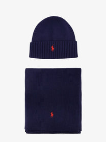 Polo Ralph Lauren Men's Wool Scarf Hat Box Blue