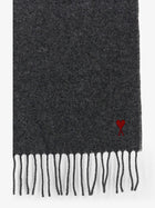 Ami Paris Men's Wool Scarf Grey, view 2