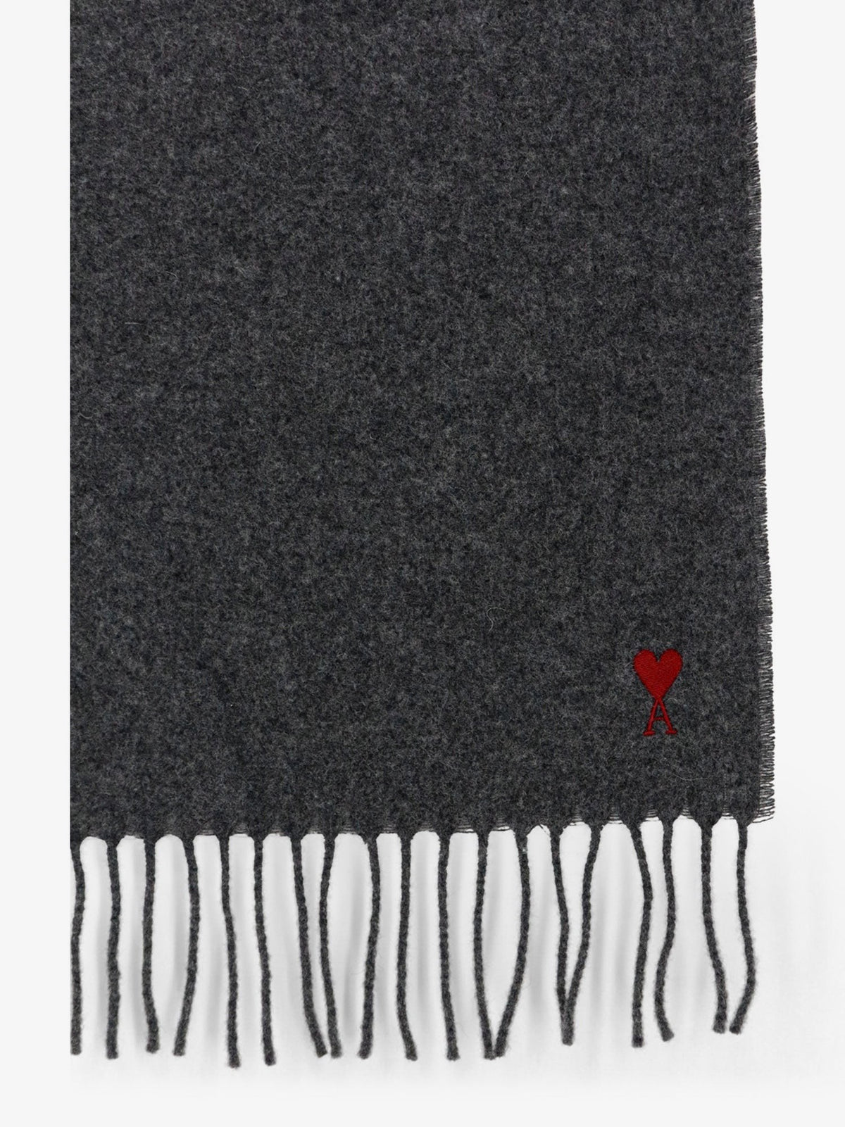 Ami Paris Men's Wool Scarf Grey, view 2