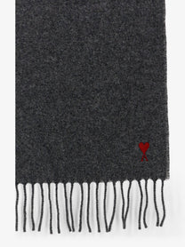 Ami Paris Men's Wool Scarf Grey, view 2