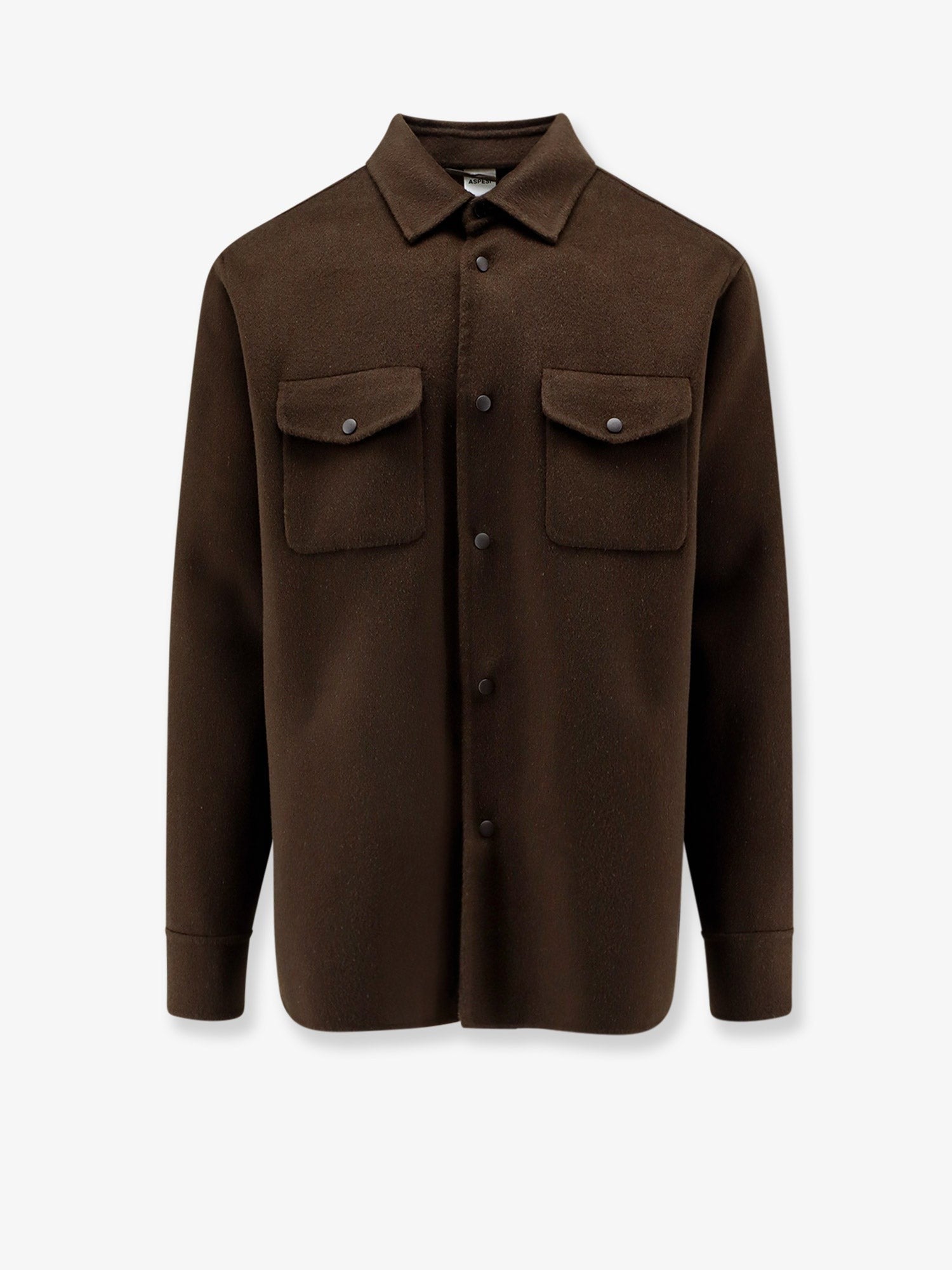 ASPESI Men's Wool Shirt Jacket Brown