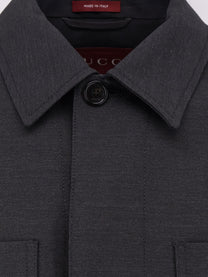Gucci Men's Wool Shirt Jacket Grey