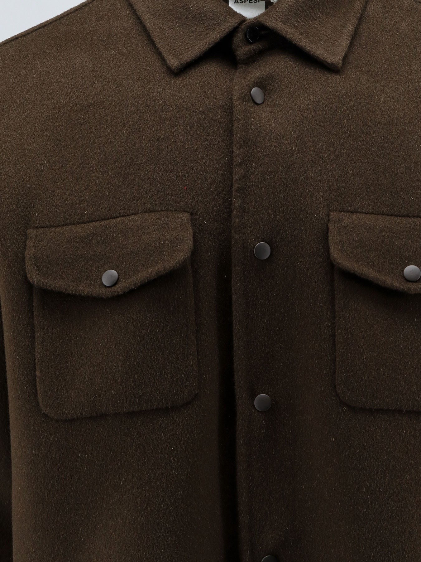 ASPESI Men's Wool Shirt Jacket Brown