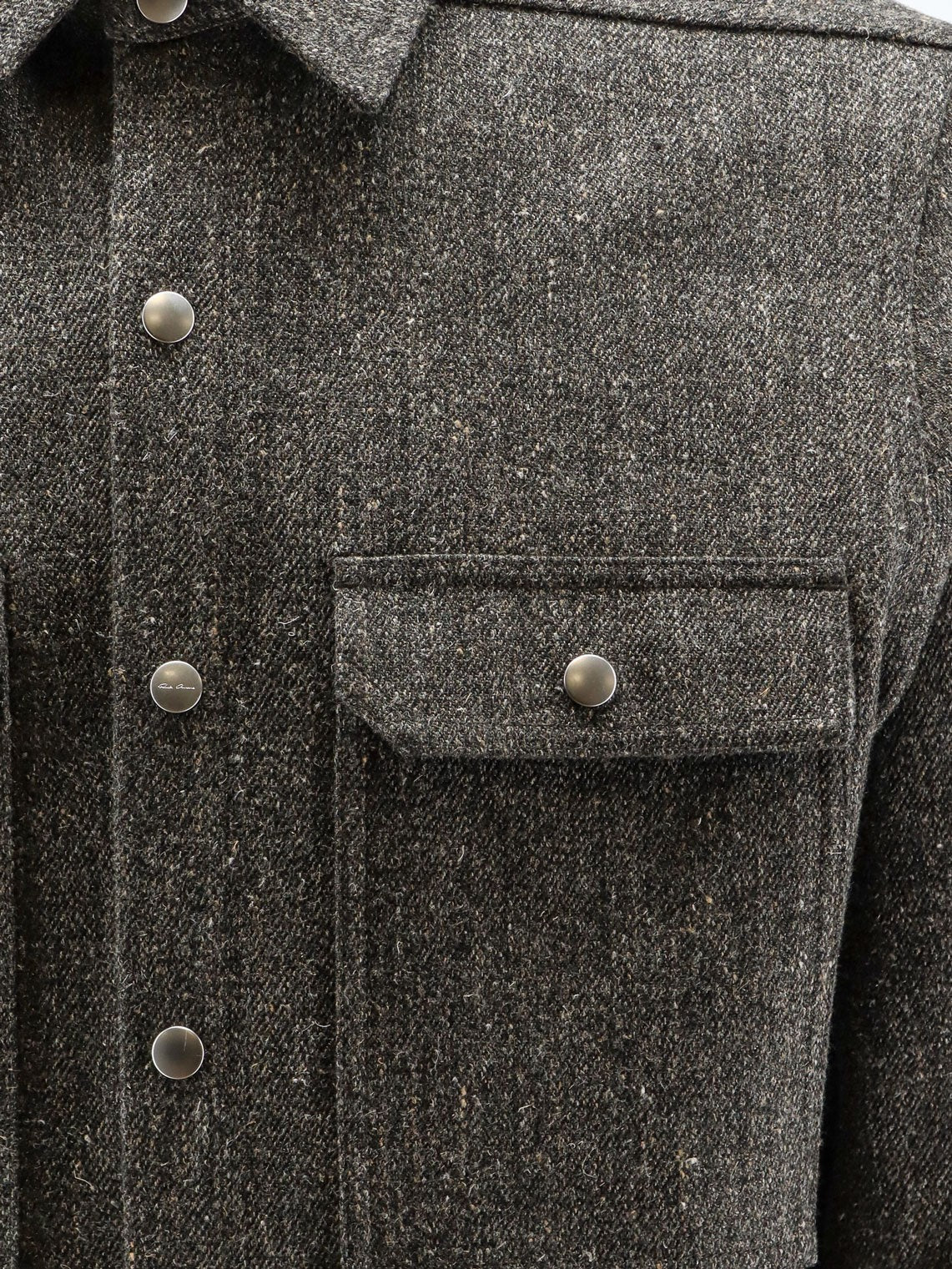 Rick Owens Men's Wool Shirt Carbone