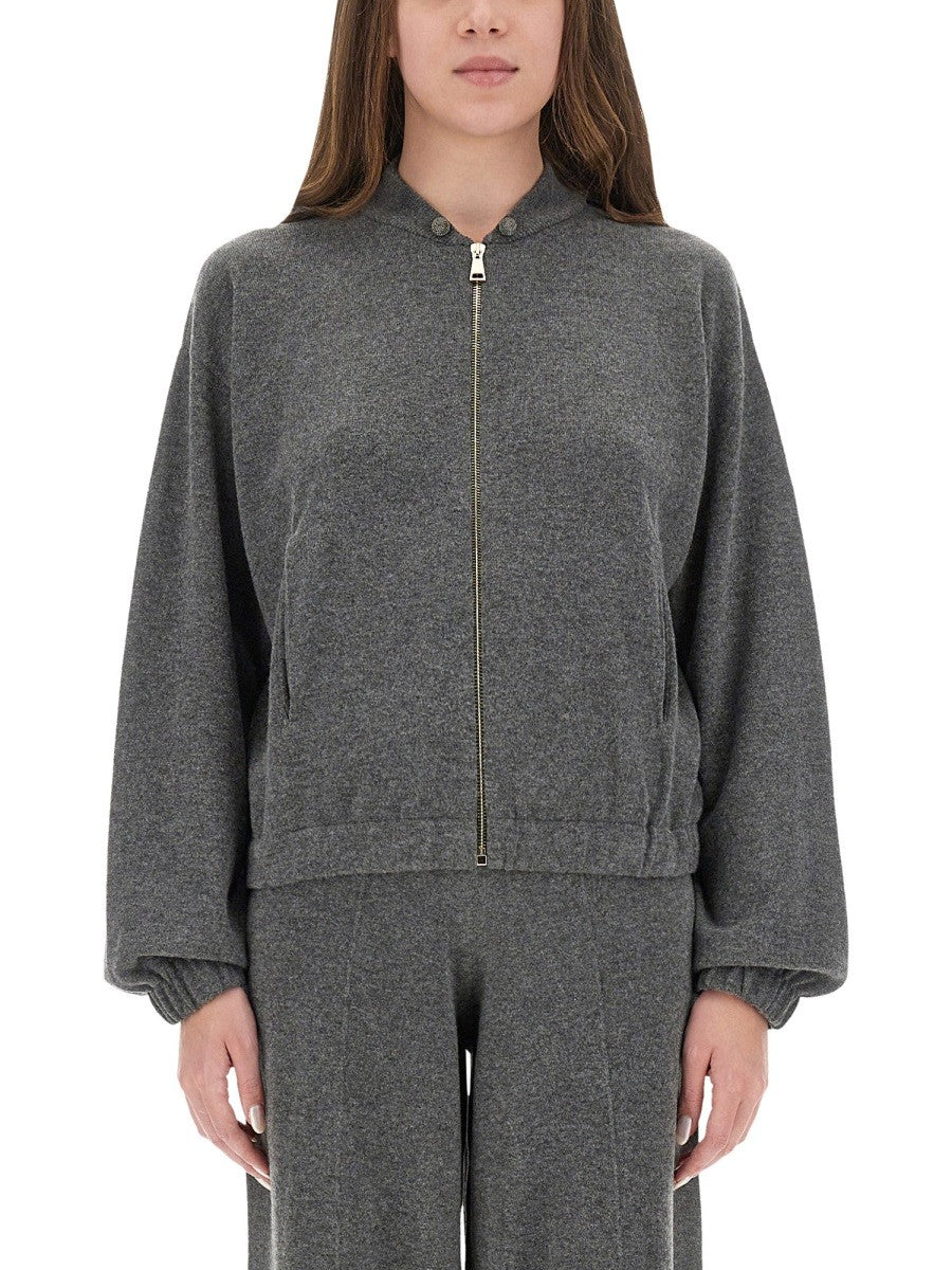 Fabiana Filippi Women's Silk and Cashmere Sweatshirt Grey Fabiana Filippi